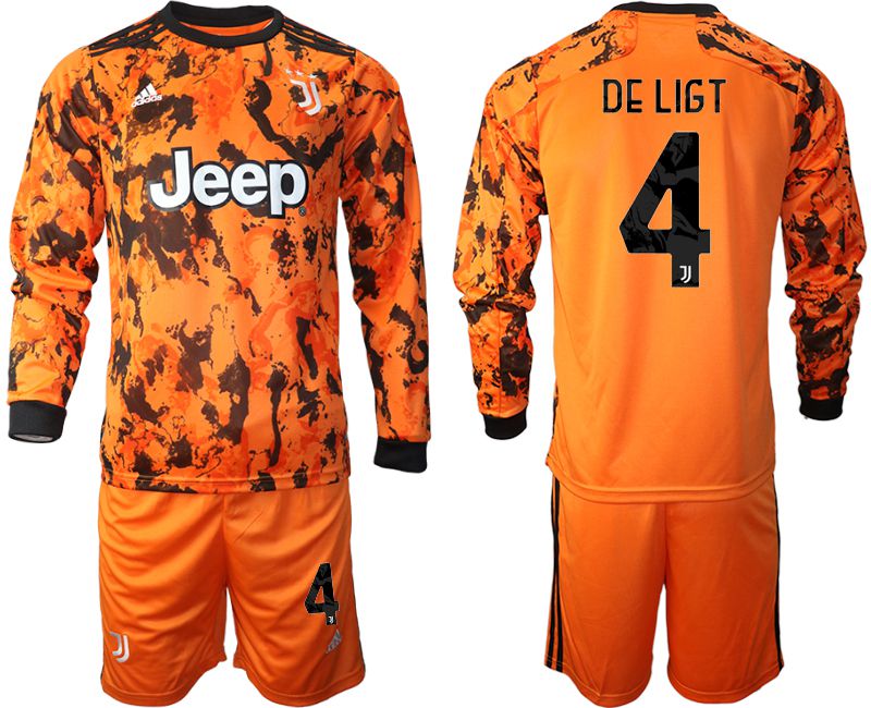 Men 2020-2021 club Juventus away long sleeves #4 orange Soccer Jerseys